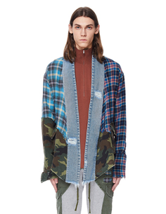 Комбинированное кимоно из хлопка Greg Lauren