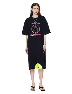 Черное платье-футболка с принтом Vetements
