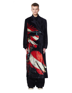 Черное бархатное пальто Yohji Yamamoto