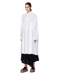 Белая удлиненная рубашка Yohji Yamamoto