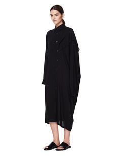 Черное платье-рубашка Yohji Yamamoto