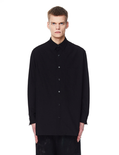 Черная рубашка с принтом на спине Yohji Yamamoto