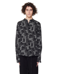 Черная рубашка с узором пейсли Greg Lauren