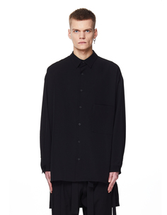 Черная рубашка из шерсти Yohji Yamamoto