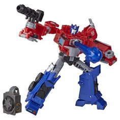 Трансформер Hasbro Transformers Оптимус Прайм. Делюкс Build A Figure Maccadam (Кибервселенная) E7096 красный/синий