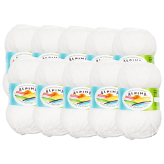 Пряжа Alpina Nana, 70 % хлопок, 30 % полиамид, 50 г, 105 м, 10 шт., 01 белый