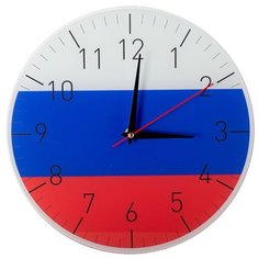 Часы настенные кварцевые Дубравия Флаг белый/синий/красный
