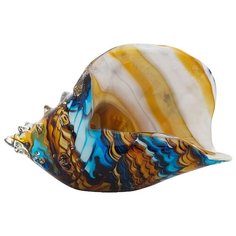 Статуэтка Garda Decor Ракушка F5031, 11 см синий/коричневый