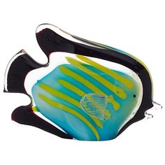 Статуэтка Garda Decor Рыба F2710, 13.5 см голубой/черный