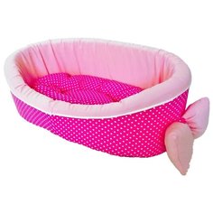 Лежак для собак и кошек LOORI Дуэт 55х40х18 см розовый
