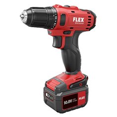 Аккумуляторная дрель-шуруповерт Flex DD 2G 10.8-LD/4.0 Set 34 Н·м красный/черный