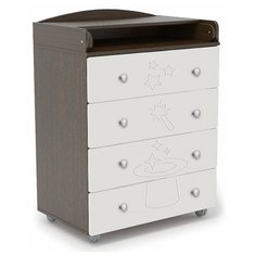 Пеленальный комод Mr Sandman Stork 4 ящика венге/белый