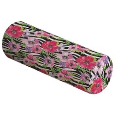 Подушка декоративная JoyArty Маковое поле, 45 х 16 см (pcu_12955) черный/розовый