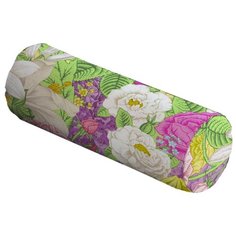 Подушка декоративная JoyArty Цветочная картина, 45 х 16 см (pcu-2862) зеленый/белый/розовый