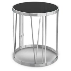 Столик Garda Decor GY-ET7738, d: 50 см, серебристый/черный