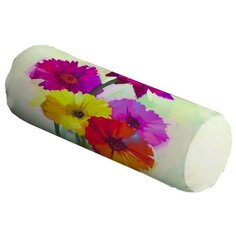 Подушка декоративная JoyArty Цветочная картина маслом, 45 х 16 см (pcu-74201) желтый/красный/розовый