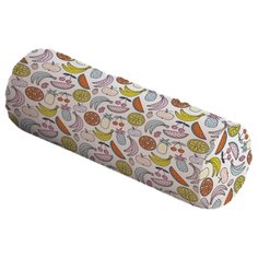 Подушка декоративная JoyArty Фруктовый арт, 45 х 16 см (pcu_56969) белый/желтый/красный