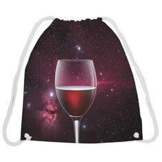 JoyArty Рюкзак-мешок Бокал вина в космосе (bpa_52068) красный/фиолетовый