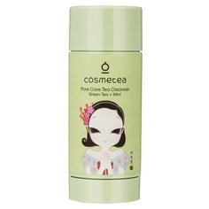 Cosmetea стик для лица очищающий отшелушивающий Зеленый чай и мята, 65 г