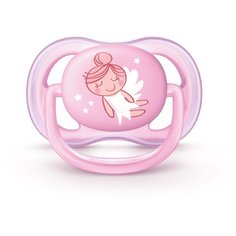 Пустышка силиконовая ортодонтическая Philips AVENT Ultra Air SCF545/10 0-6 м (1 шт) розовый