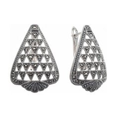 МАРКАЗИТ Серьги с марказитами из серебра HE140