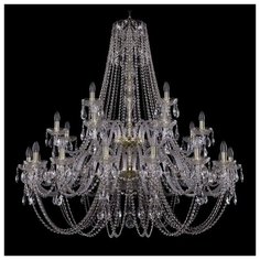 Люстра Bohemia Ivele Crystal 1406 1406/16+8+4/460/2d/G, E14, 1120 Вт