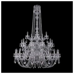 Люстра Bohemia Ivele Crystal 1402 1402/20+10+5/400/h-158/3d/Ni, E14, 1400 Вт
