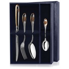 АргентА Столовый набор из серебра с позолотой "Единство" (4 шт.)