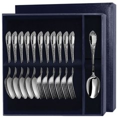 АргентА Десертный набор ложек и вилок из серебра "Престиж" (12 шт.)