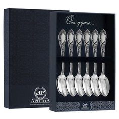 АргентА Чайные ложки из серебра с чернением "Престиж" (6 шт.)