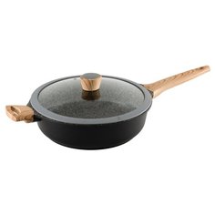 Сотейник GIPFEL OLIVER 0574 28 см, с крышкой, черный/коричневый/серый