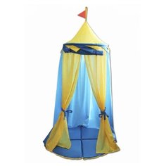 Палатка Belon familia ПИ-011/З Радужный домик подвесная Замок голубой с желтым