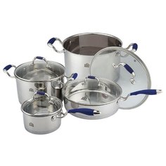 Набор посуды Stahlberg Mariana 1809-S 8 пр. стальной/синий