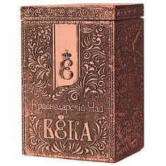 Чай черный Краснодарскiй ВЕКА Металлическая шкатулка подарочный набор, 100 г