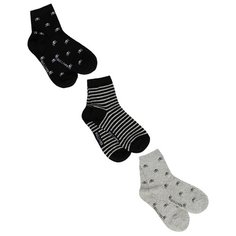 Носки Gulliver Baby комплект 3 пары размер 18-20, серый/черный