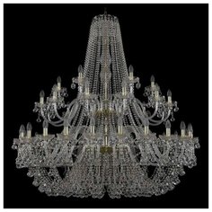 Люстра Bohemia Ivele Crystal 1409 1409/24+12+6/530/2d/G, E14, 1680 Вт
