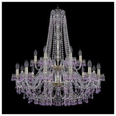 Люстра Bohemia Ivele Crystal 1410 1410/12+6/300/h-95/2d/G/V7010, E14, 720 Вт