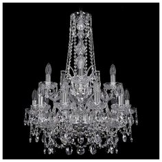 Люстра Bohemia Ivele Crystal 1411 1411/10+5/195/h-77/2d/Ni, E14, 600 Вт