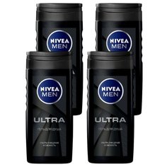 Гель для душа Nivea Men Ultra, 250 мл, 4 шт.