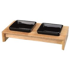 Миска TRIXIE 24820 керамическая на подставке 2 * 200 мл черный