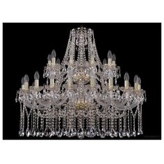 Люстра Bohemia Ivele Crystal 1413 1413/20+10/360/2d/G, E14, 1200 Вт