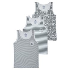 Майка BAYKAR 3 шт., размер 110/116, серый