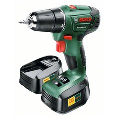 Аккумуляторная дрель-шуруповерт BOSCH PSR 1800 LI-2 1.5Ah x2 Case 38 Н·м зеленый/черный