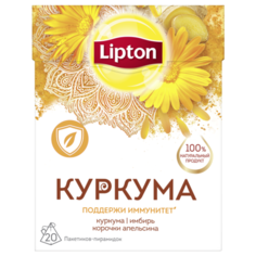 Травяной напиток Lipton Поддержи иммунитет куркума, имбирь и корочки апельсина в пирамидках, 20 шт.