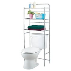 Этажерка напольная Unistor CODY 3-х ярусная для туалета с дополнительной фиксацией к стене серебристый