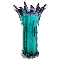 Ваза Garda Decor KL2134, бирюзовый/фиолетовый