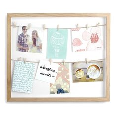 Держатель для фото Umbra Clothesline на 12 фото натуральное дерево