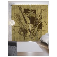 Портьеры JoyArty Джаз наше все на ленте 265 см (p-14242)