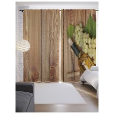 Портьеры JoyArty Бутылка вина и штопор на ленте 265 см (p-14837)