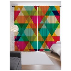 Портьеры JoyArty Узор с треугольниками на ленте 265 см (p-14487)